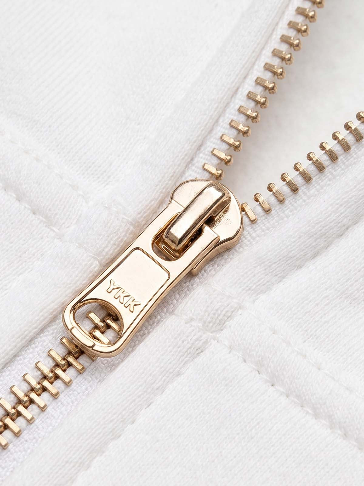 Ornamental Letter Embroidered Two-Way Zip Hoodie