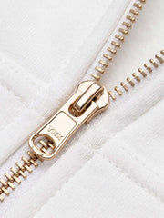 Ornamental Letter Embroidered Two-Way Zip Hoodie
