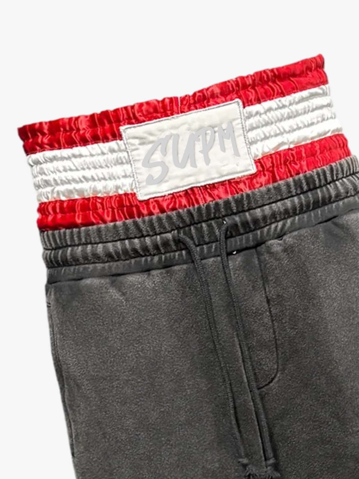 Washed Dragon Embroidered Panel Sweatpants