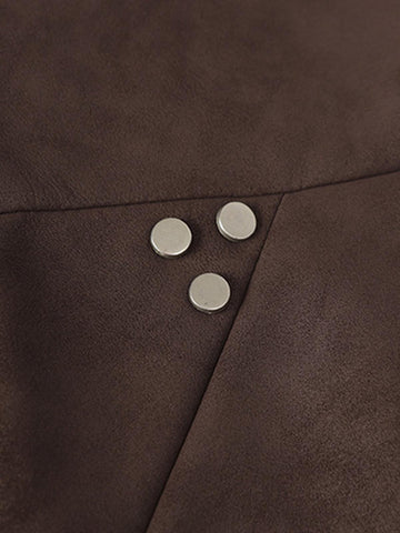 Suede Studded Zip Up Jacket 