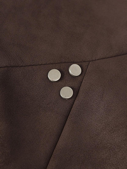 Suede Zip-Up Bomber Jacket for Men and Women - Stylish, High-Quality, Trendy Design with Decorative Studs 