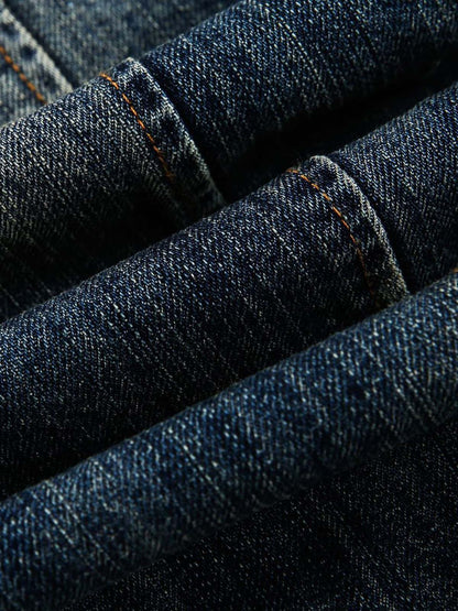 Retro Washed Workwear Denim Hooded Jacket 