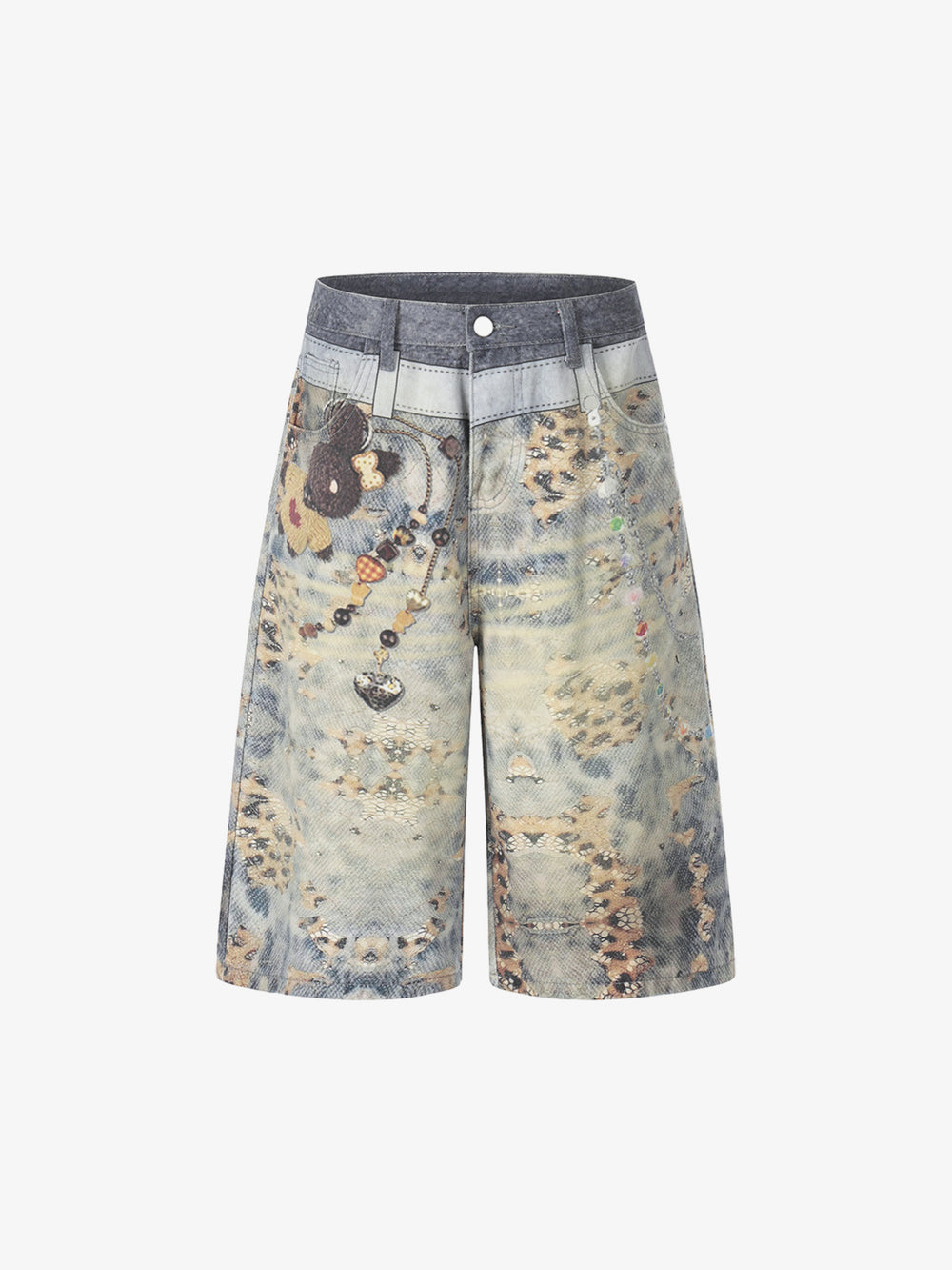 Beaded Chain Denim Short
