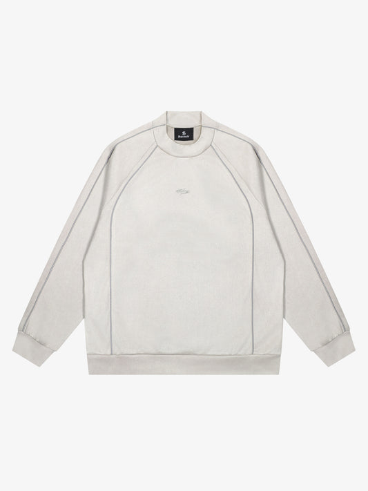 Sweatshirt mit Wildleder-Patchwork