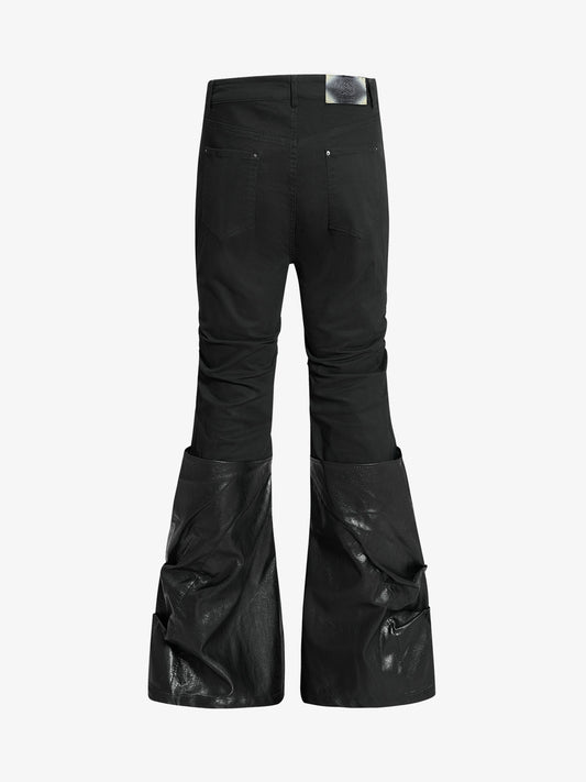 Schwarze, hochgeschnittene Chino-Hose in schmaler Passform – mit Sternknopf-Detail, aus Baumwolltwill