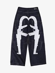 Multi-Pocket Raw Denim Baggy Jeans