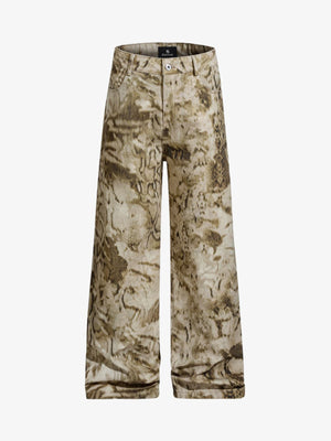 Vintage Washed Dirty Dye Wide-Leg Pants 