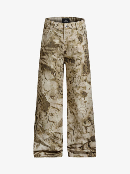 Vintage Washed Dirty Dye Wide-Leg Pants 