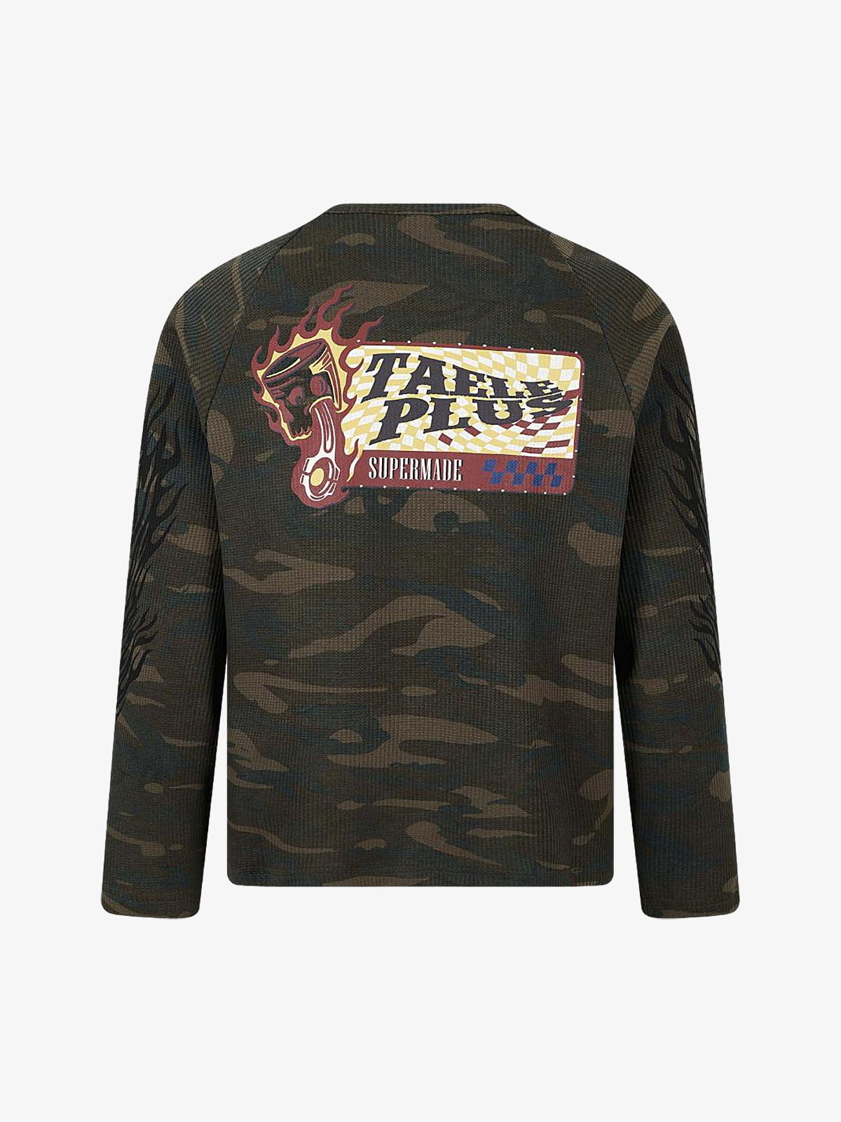Camo Graffiti Waffle Long Sleeve Tee