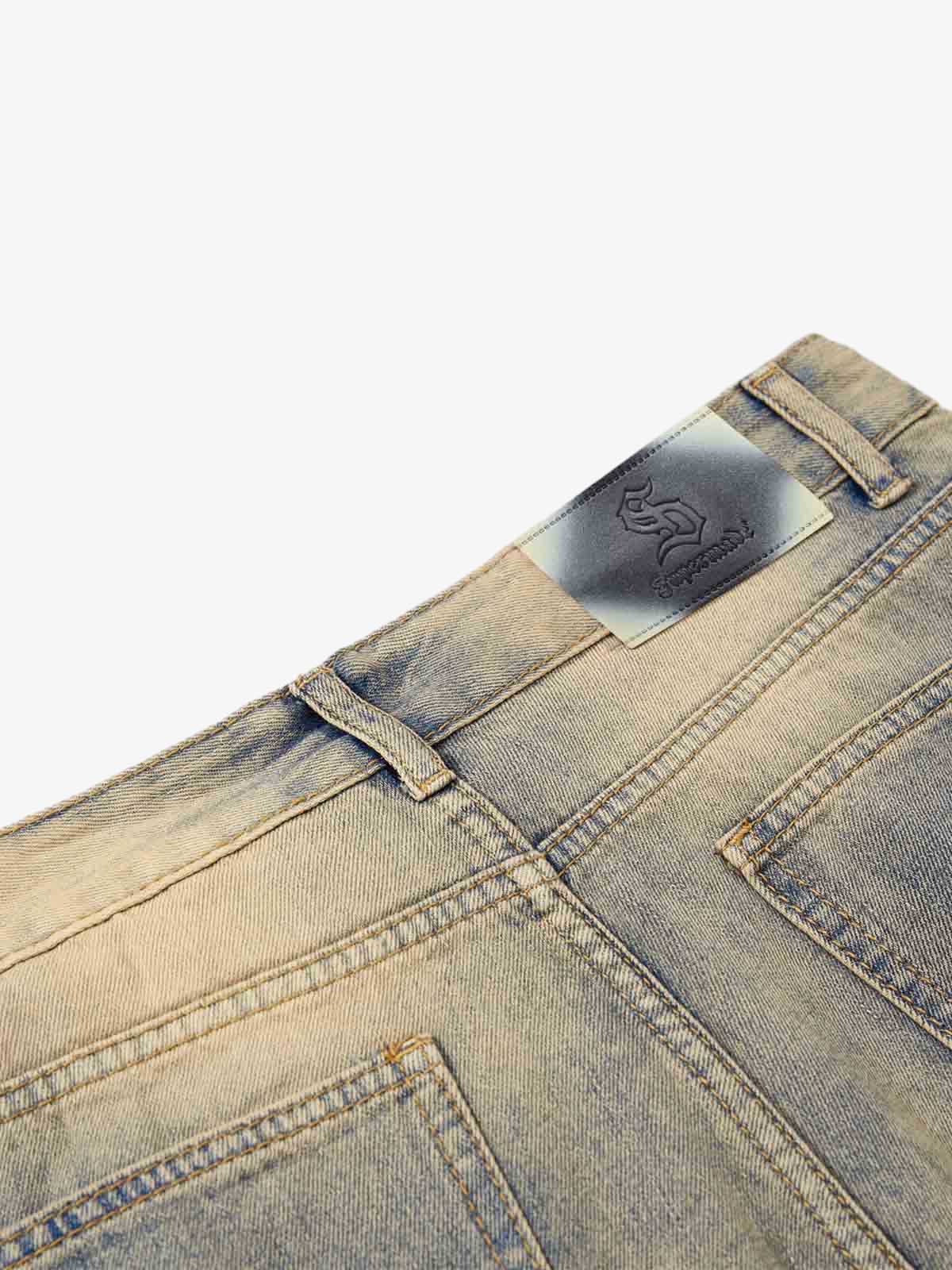 Vintage Distressed Ripped Wide Leg Jeans 