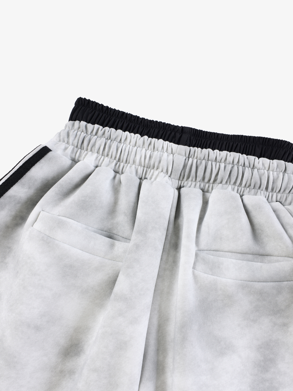 Double-Waist Striped Baggy Sweatpants