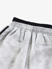 Double-Waist Striped Baggy Sweatpants