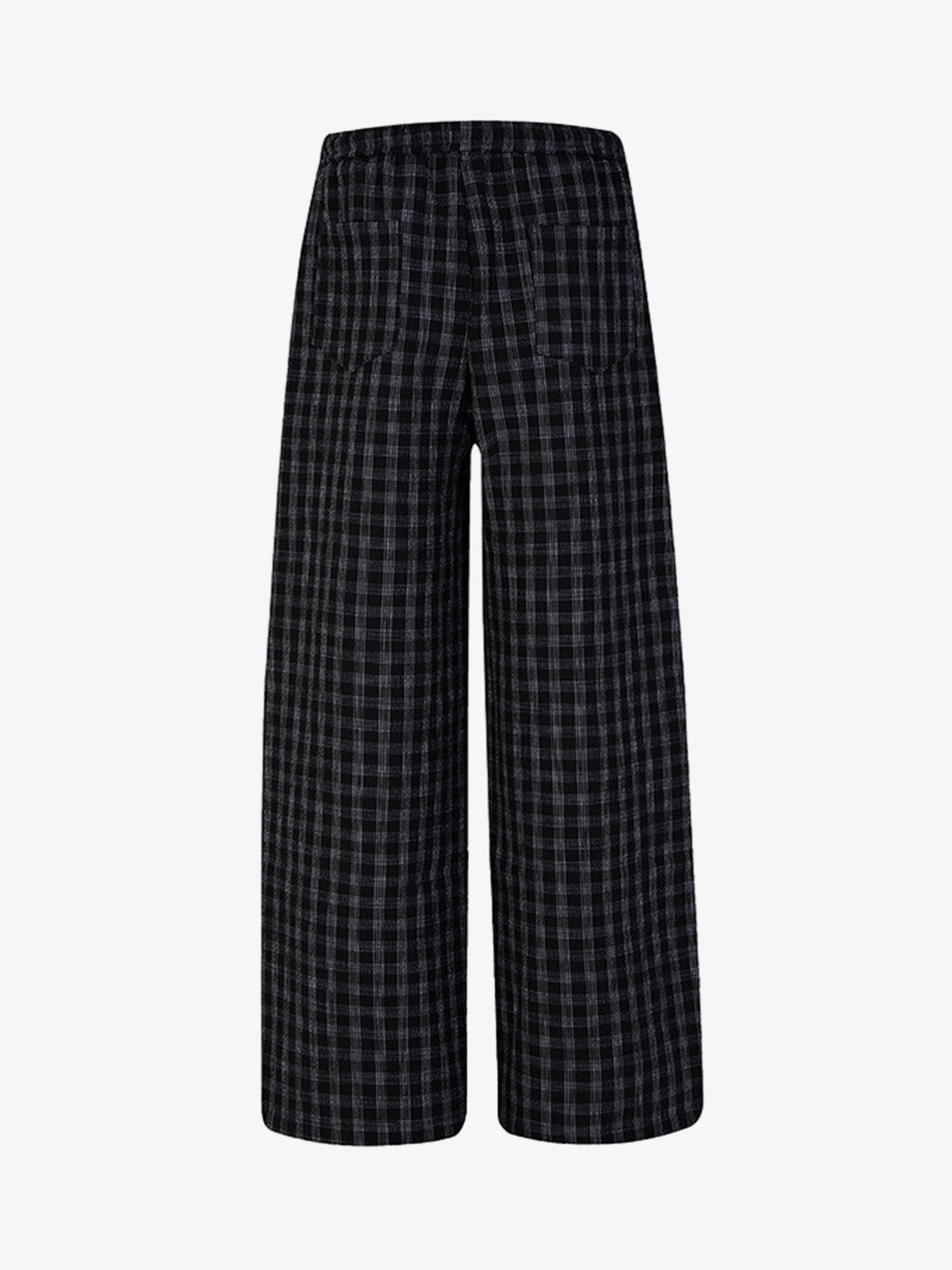 Pleated Plaid Drawstring Pants