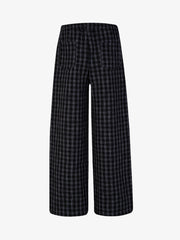 Pleated Plaid Drawstring Pants