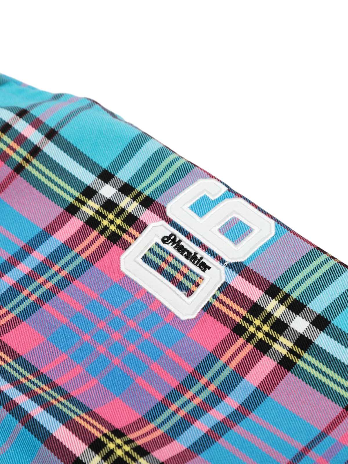 Draw String Contrast Plaid Pants 