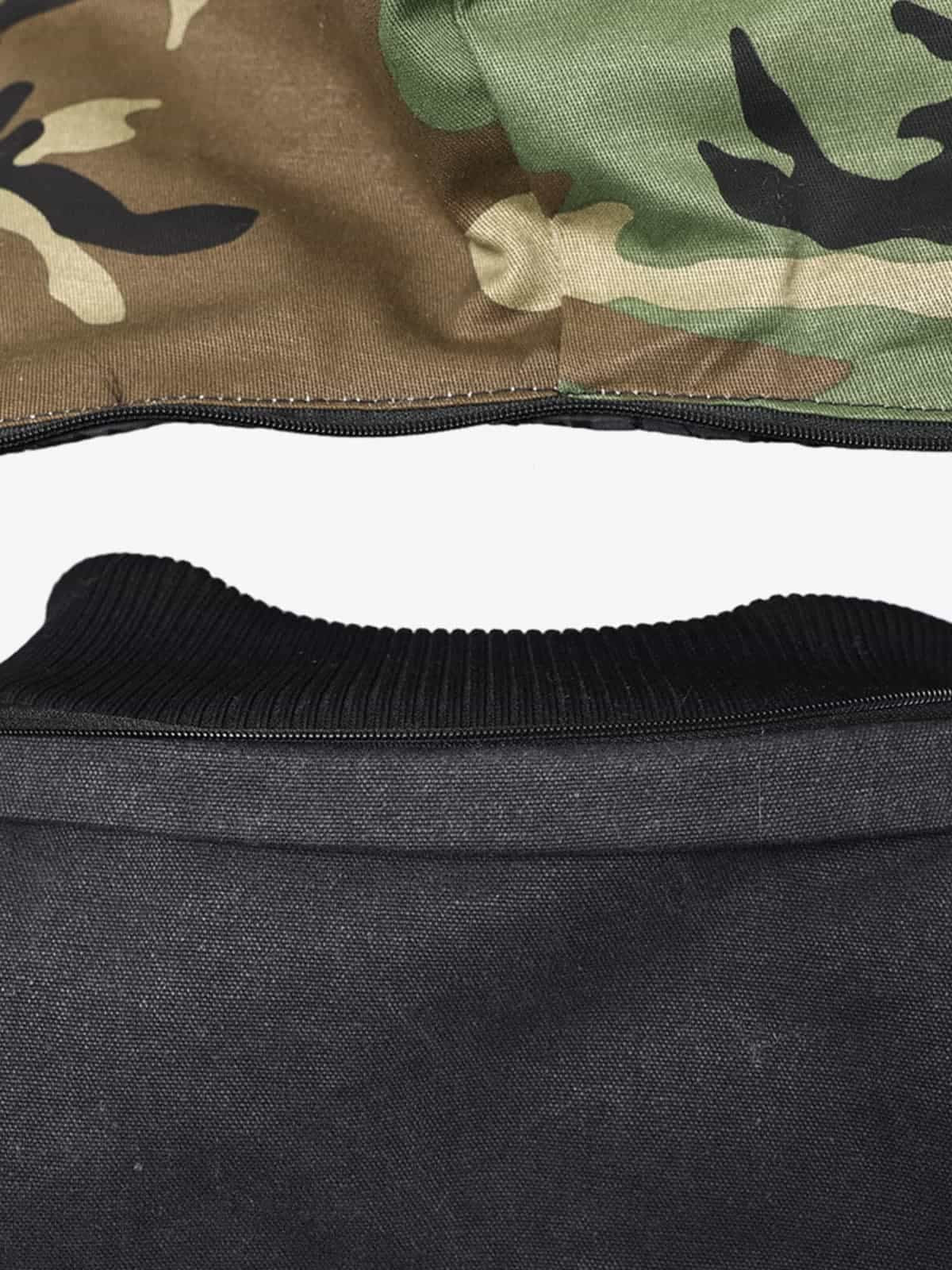 Winter Bomber Jacket with Faux Fur Hood Trim and Embroidered Logo 