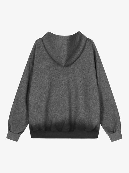 Distressed Studded Gradient Zip Up Hoodie 