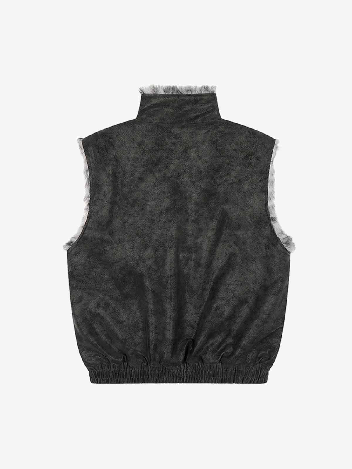 Stylish Sleeveless Vest with Leopard Trim for Men and Women - Perfect for Casual and Trendy Looks 