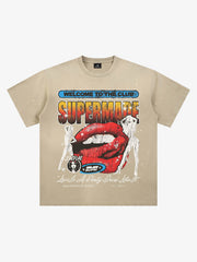 Cracked Graphic Paint-Splatter Distressed Tee