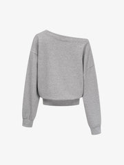 Flag Print Off-Shoulder Sweatshirt