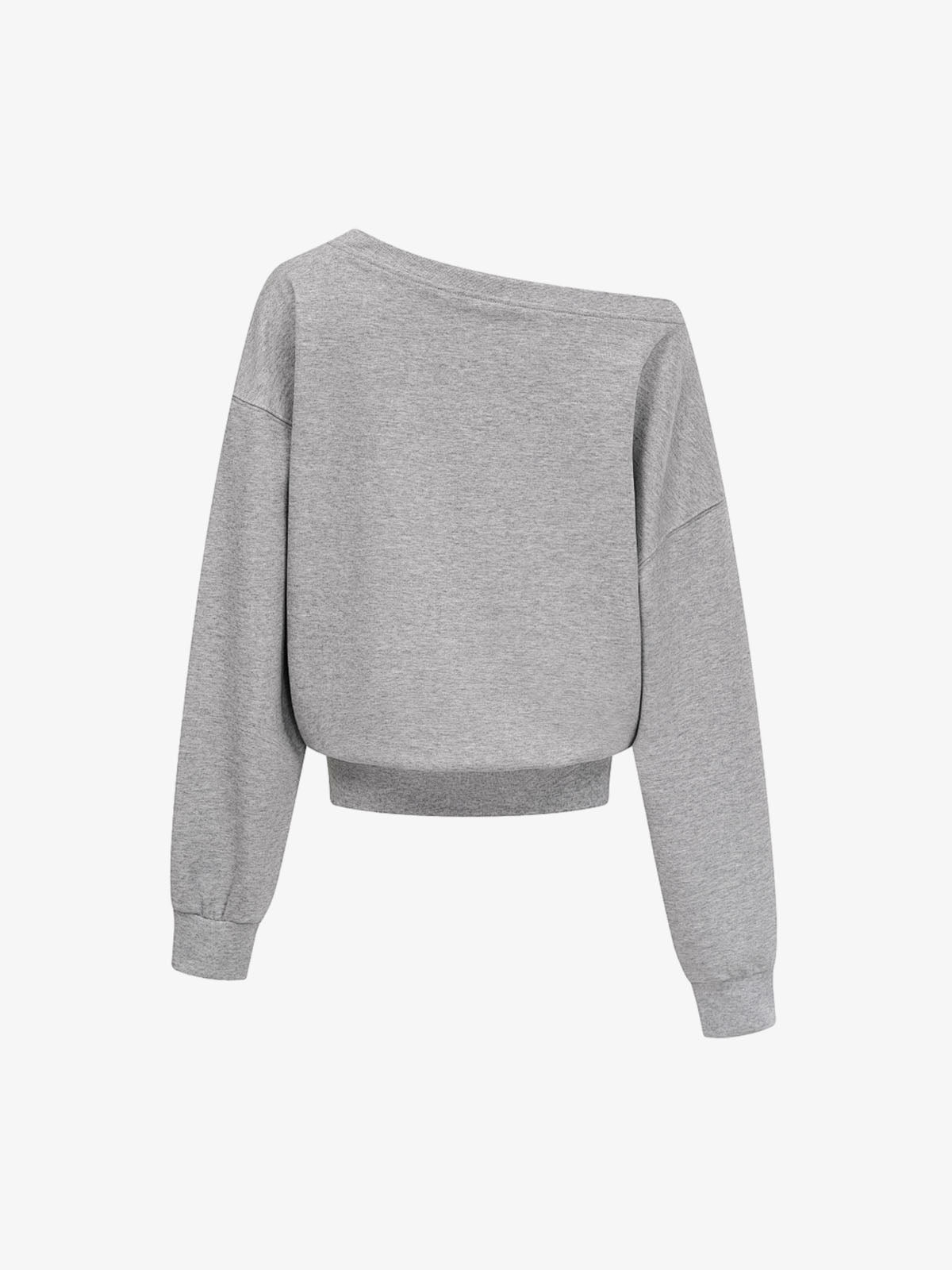 Flag Print Off-Shoulder Sweatshirt
