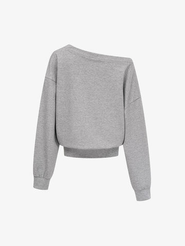 Flag Print Off-Shoulder Sweatshirt