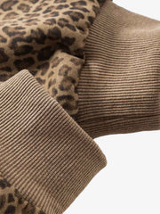 Leopard Napoleon Military Faux Fur Collar Coat