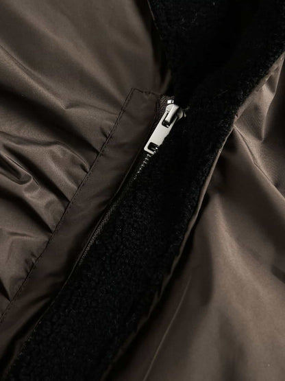 Winter Essential Bomber Jacket with Faux Fur Trimmed Hood 