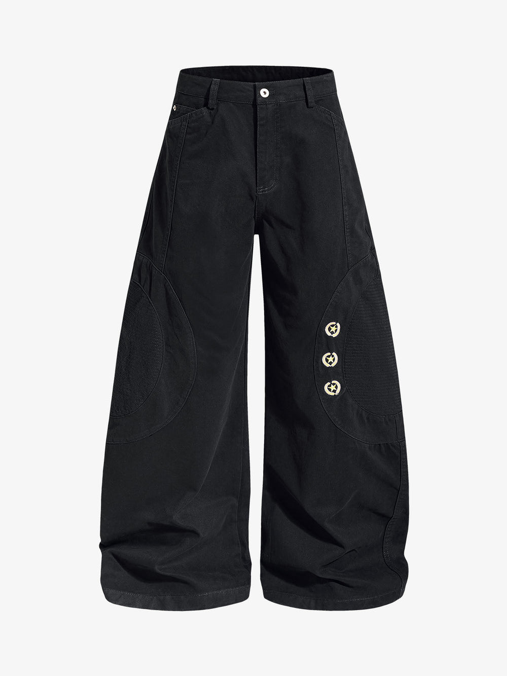 Embroidered Star Curved Seam Pants 
