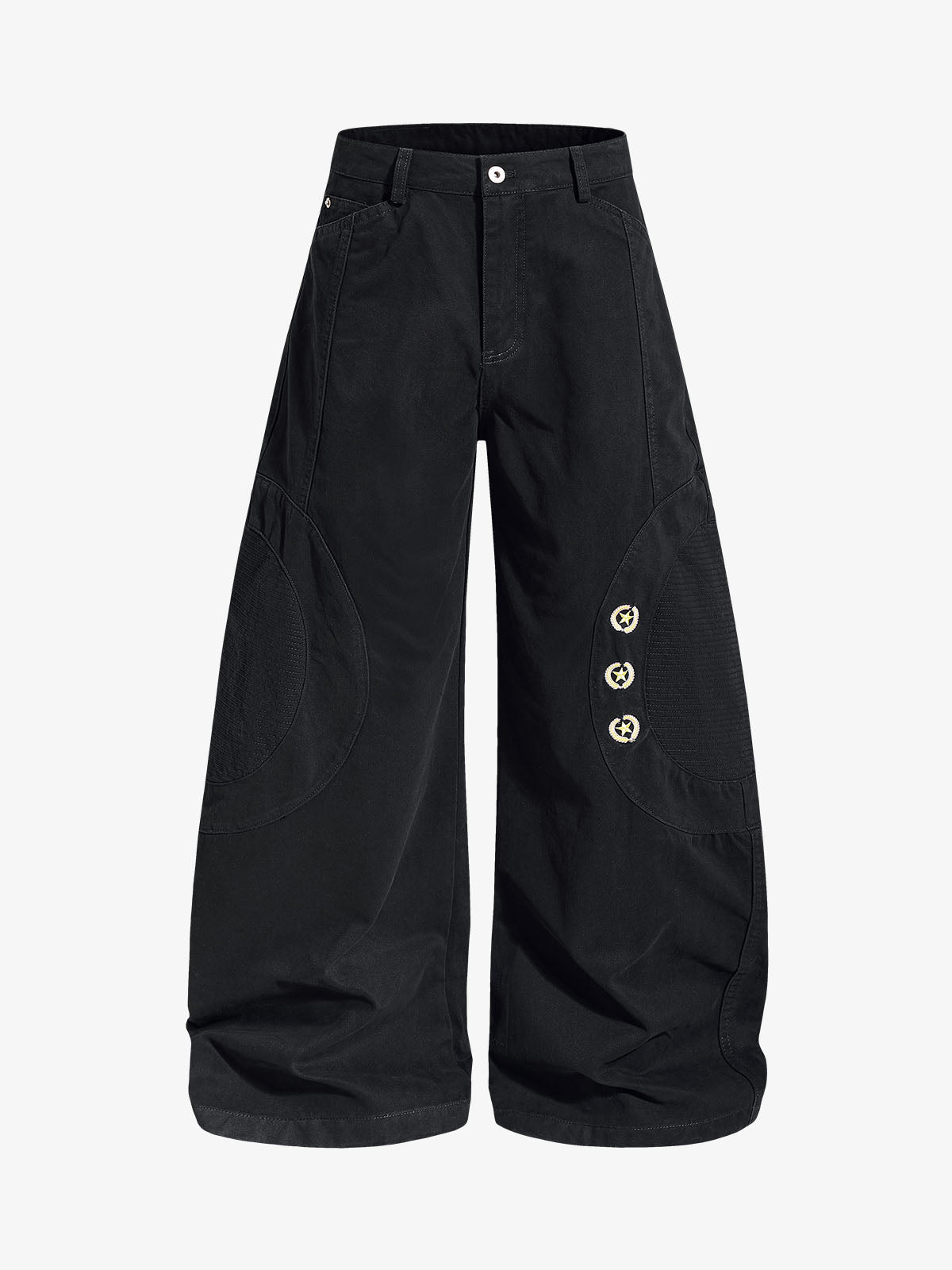 Embroidered Star Curved Seam Pants 