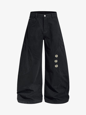 Embroidered Star Curved Seam Pants 