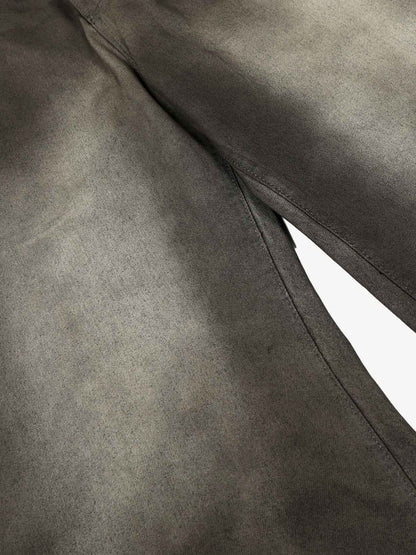 Wide Leg High Waist Cropped Pants with Gradient Wash Finish 