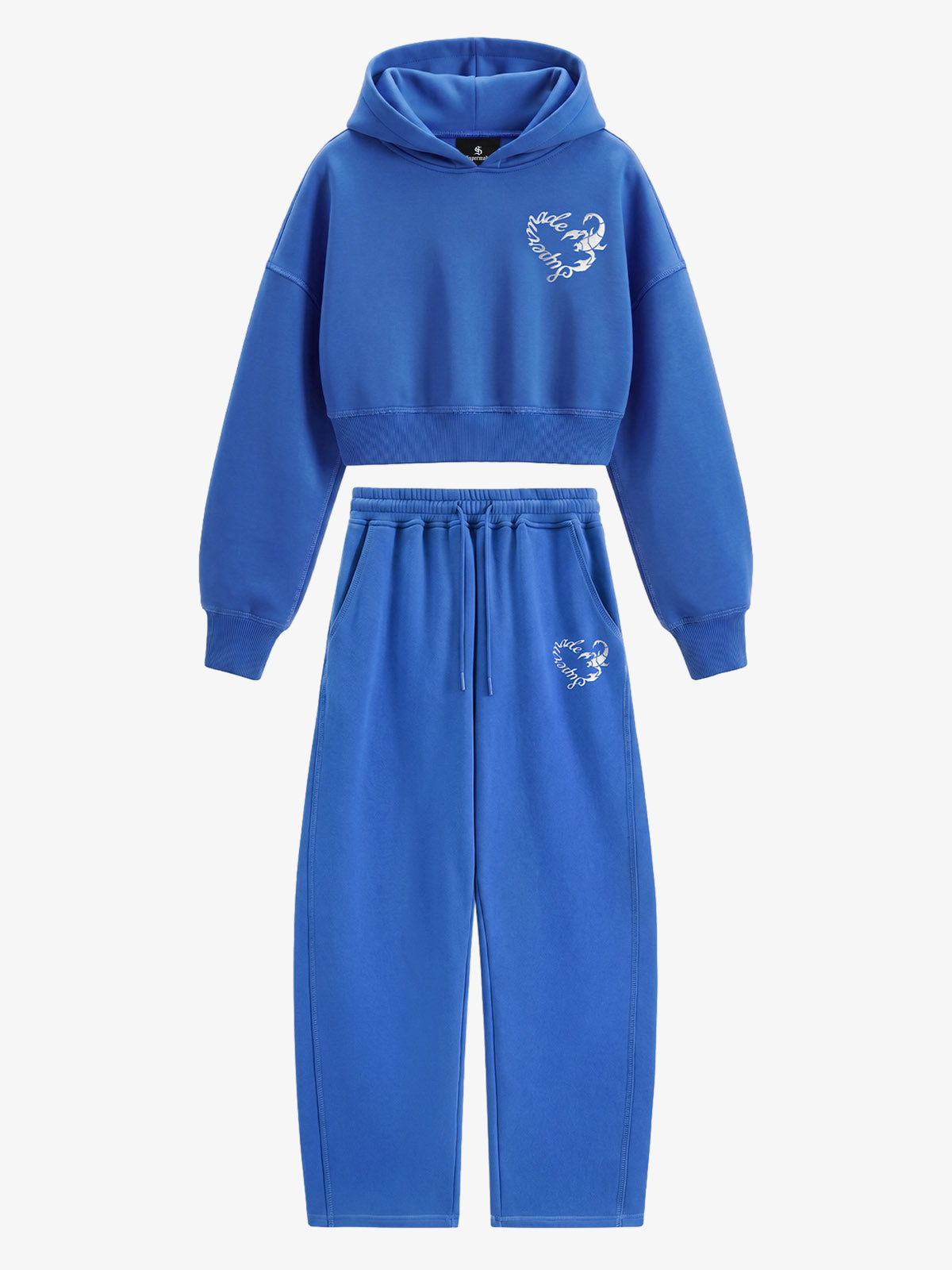 Cotton-Padded Hoodie and Loose Trousers Set