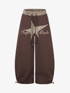 Leopard Star Applique Baggy Sweatpants