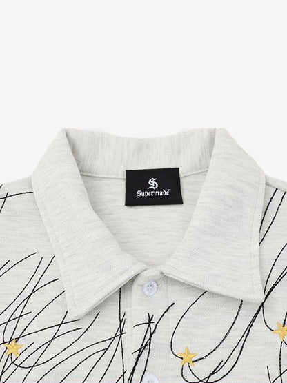 Stellar Embroidery Jersey Polo Shirt 