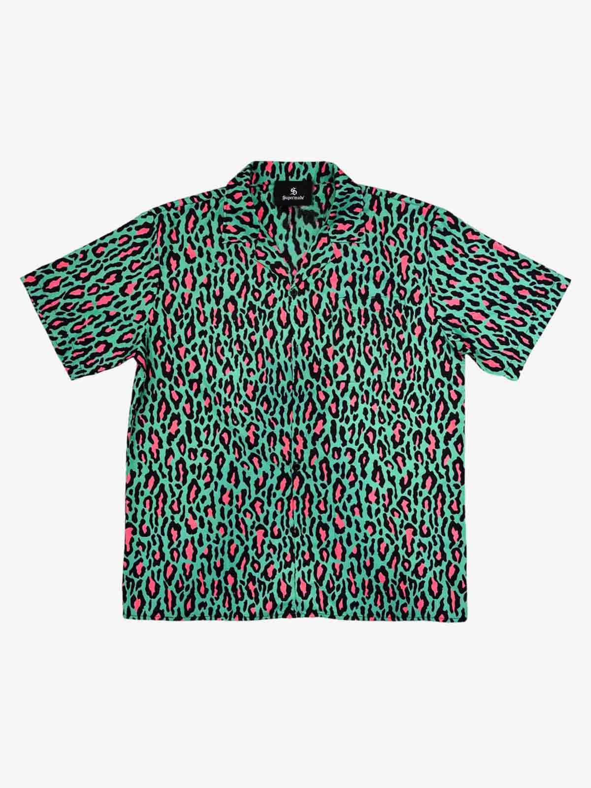 Classic Cheetah Print Camp Collar Boxy Shirt 
