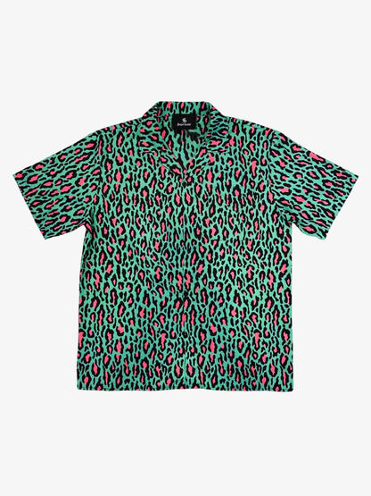 Classic Cheetah Print Camp Collar Boxy Shirt 