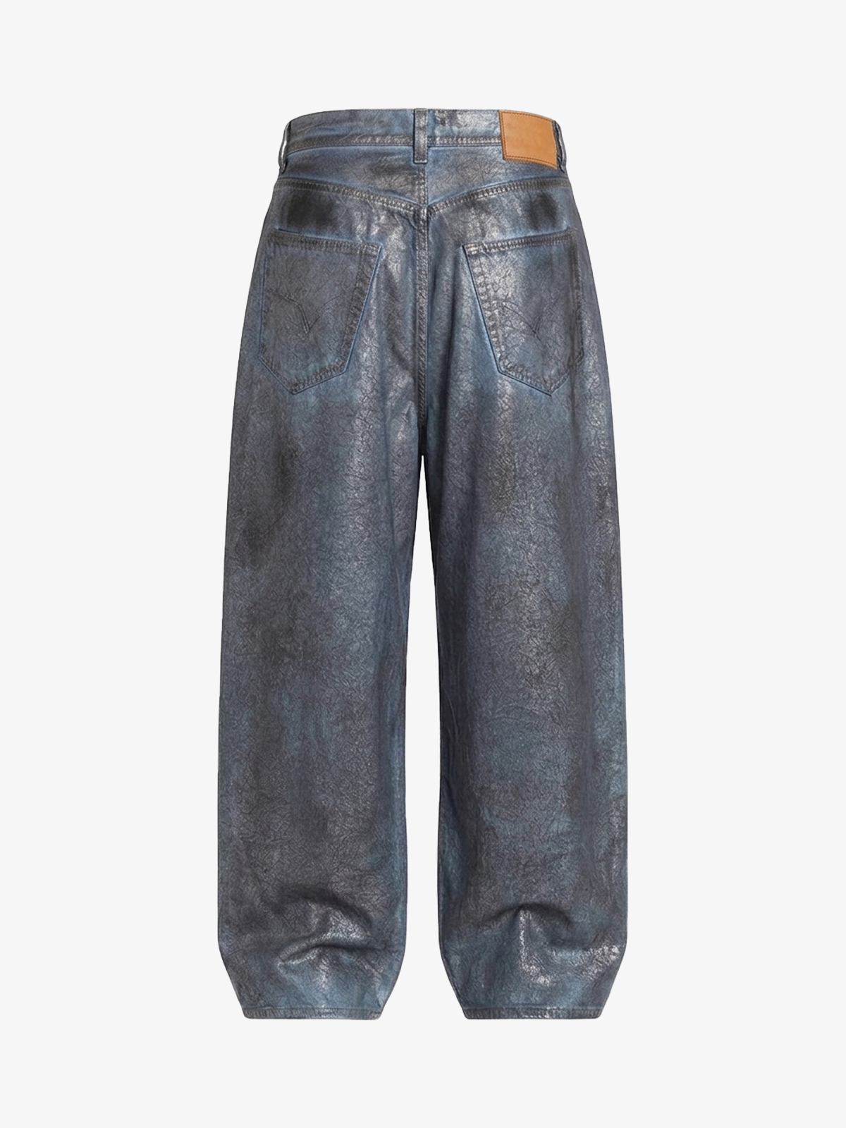 Heavyweight Washed Coated Wide-Leg Jeans