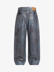 Heavyweight Washed Coated Wide-Leg Jeans