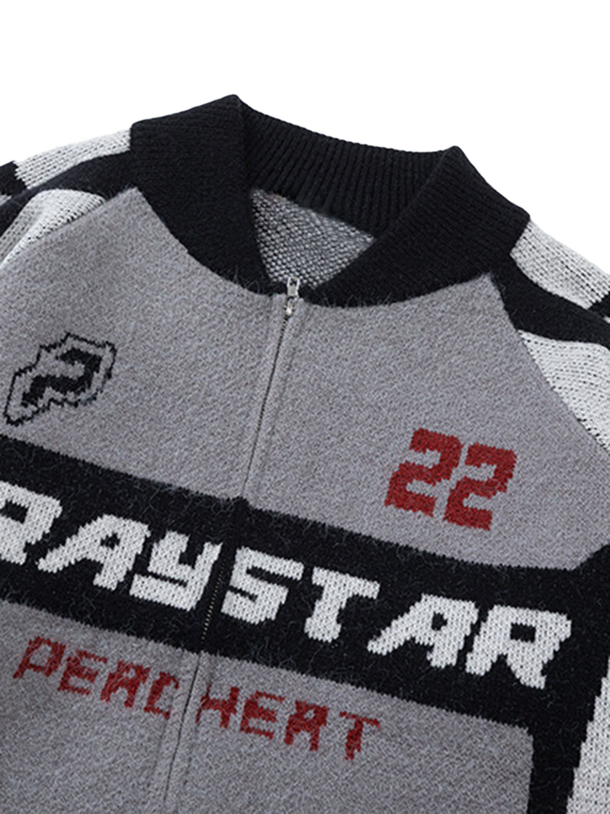 Thesupermade Retro Racing Bomber Sweater Jacket 
