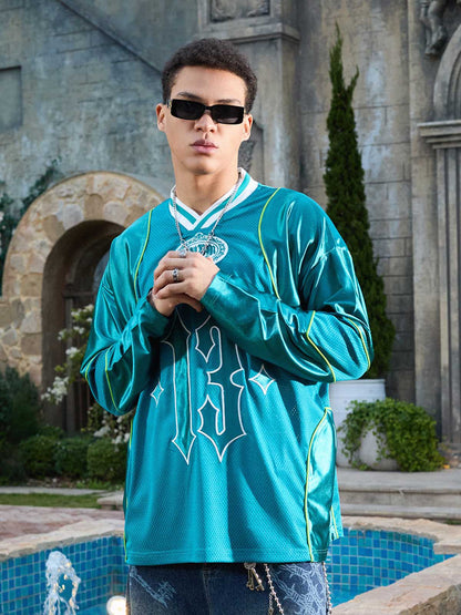 Supermade American Gothic Font Satin Mesh Jersey 