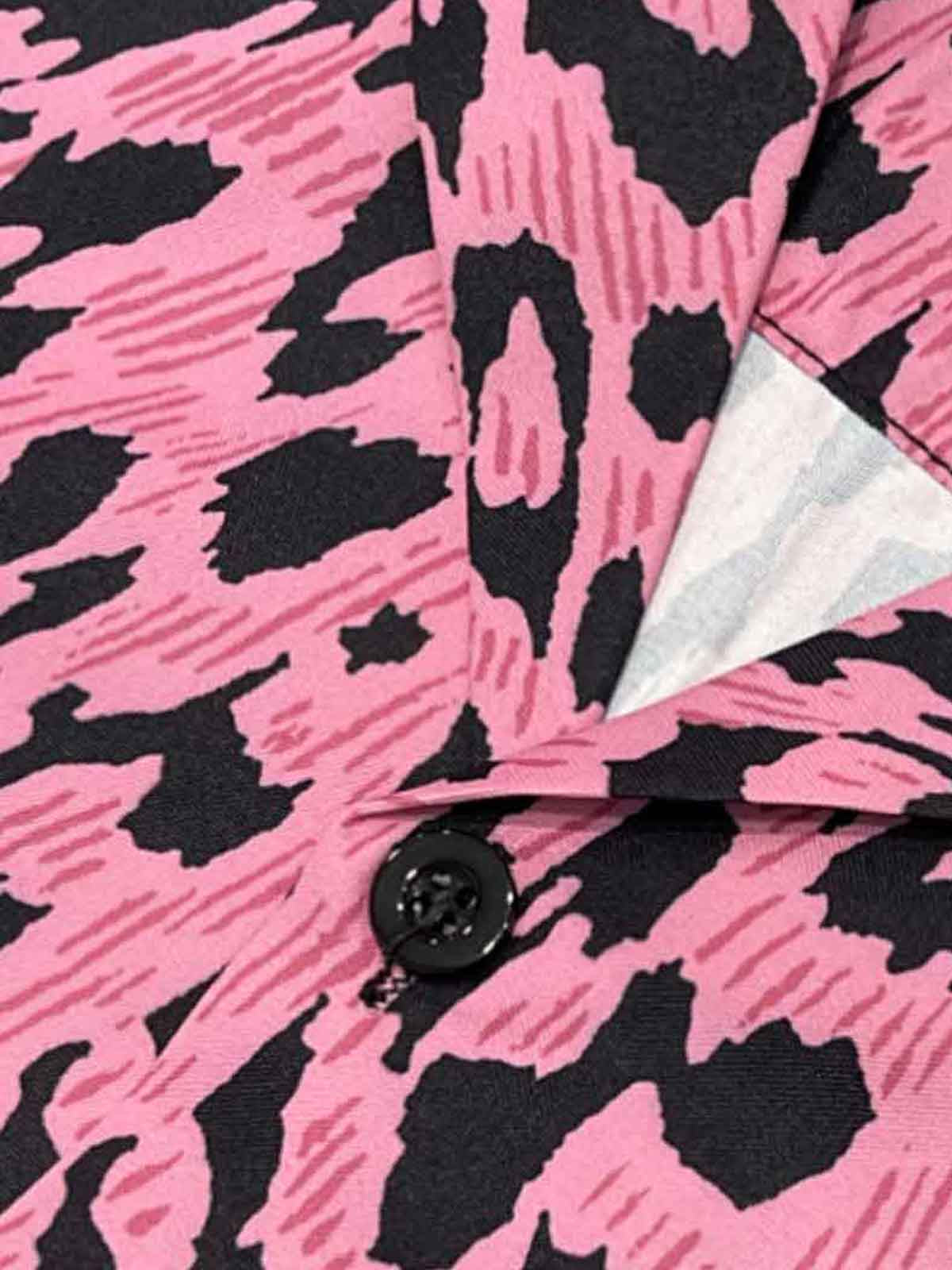 Cyber Punk Leopard Print Camp Collar Boxy Shirt 