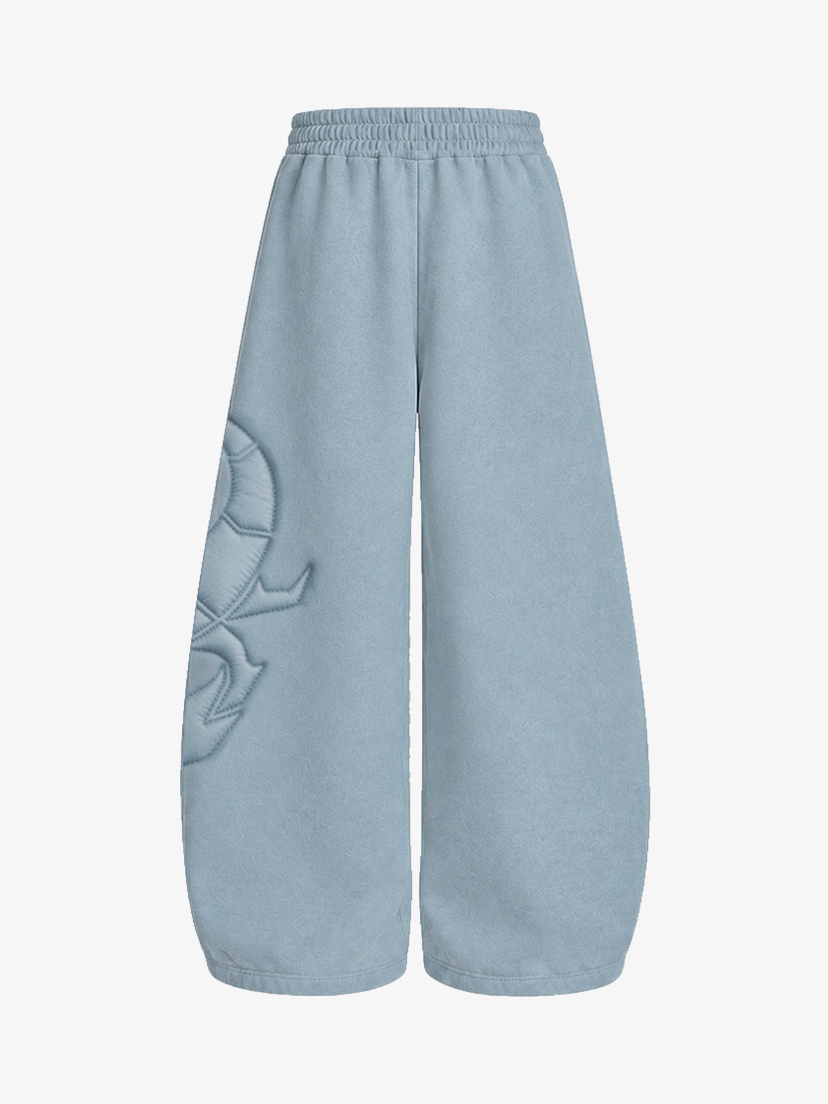 Cotton-Blend Quilted Padded Embroidered Hoodie & Wide-Leg Sweatpants Set