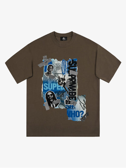 Supermade Trendy Retro Hip-Hop Character T-Shirt 