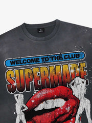 Cracked Graphic Paint-Splatter Distressed Tee
