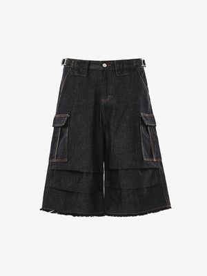 Vintage Contrast Stitch Cargo Shorts
