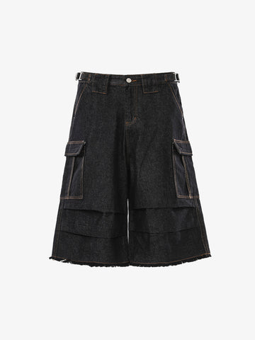 Vintage Contrast Stitch Cargo Shorts