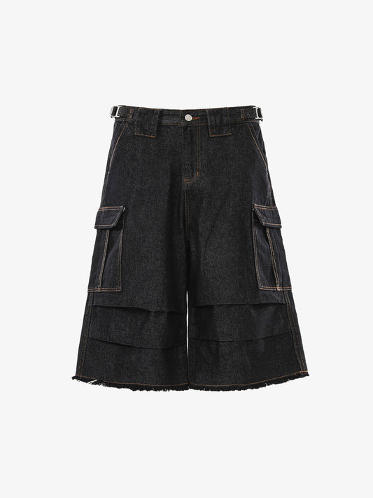Vintage Contrast Stitch Cargo Shorts