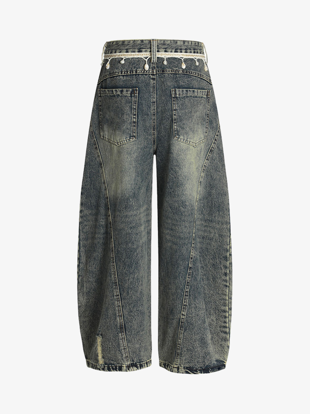 Vintage Washed Ripped Scimitar Jeans 
