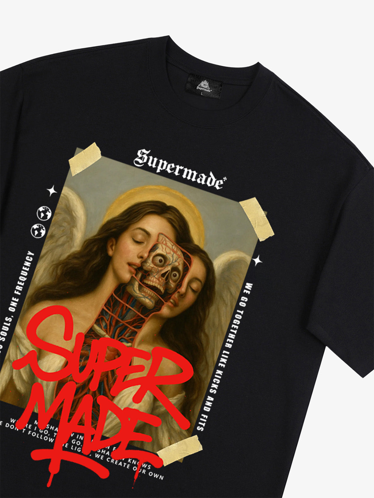 Angel and Demon Struggle Graphic T-shirt 